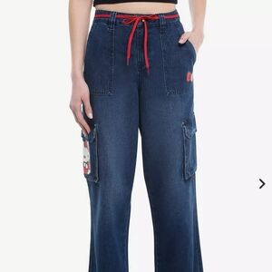 Hello Kitty Dark Blue Straight Leg Pants with Red Accents